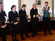Réception à la mairie de Ouistreham en l'honneur d'un équipage de paquebot